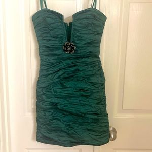 Green cocktail dress